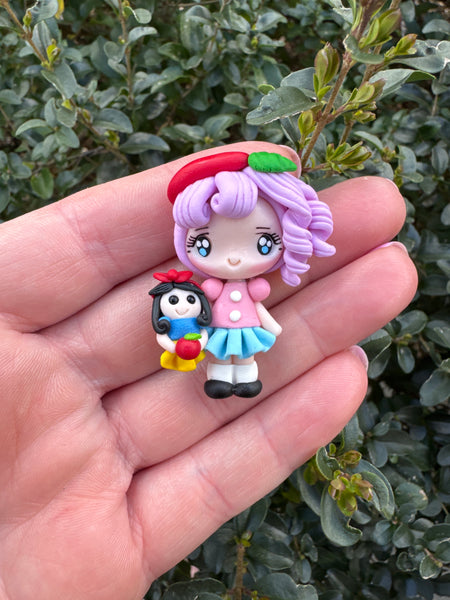 Girl with with Plush Toy Snow White- magnolia maker