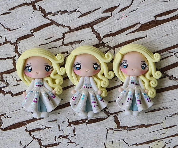Elsa white dress clay