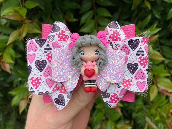Love heart darling Hair Bow
