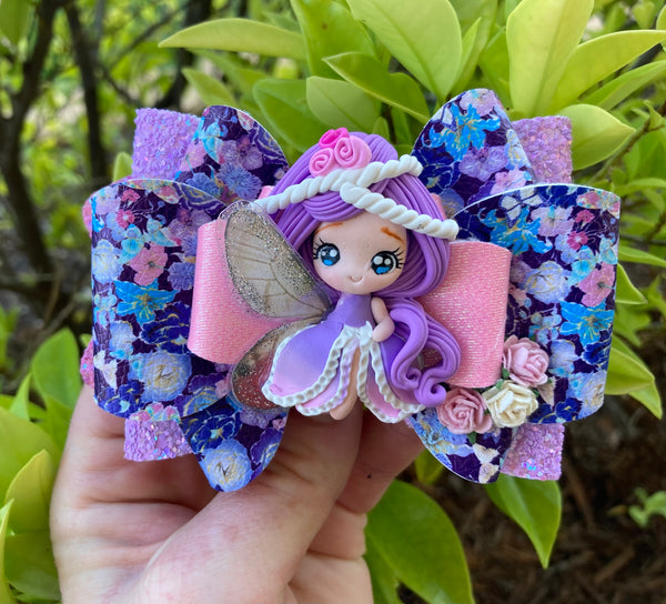 Floral fairy deluxe Hair Bow