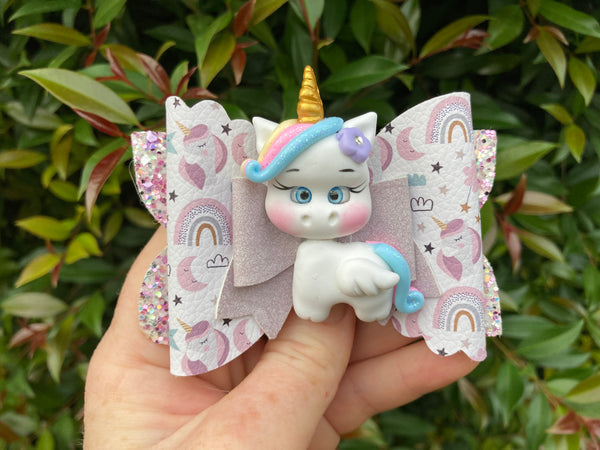Pretty purple unicorn Hair Bow