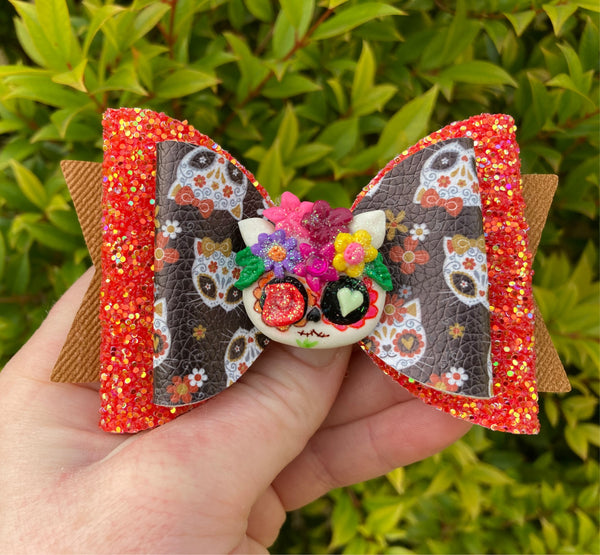 Kitty Halloween Hair Bow