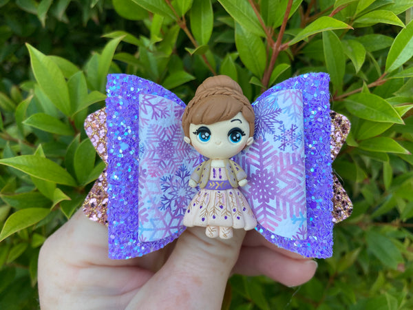 Anna snowflake hair bow