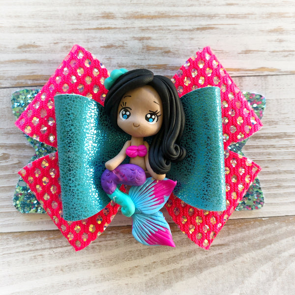 Bright mermaid Hair Bow