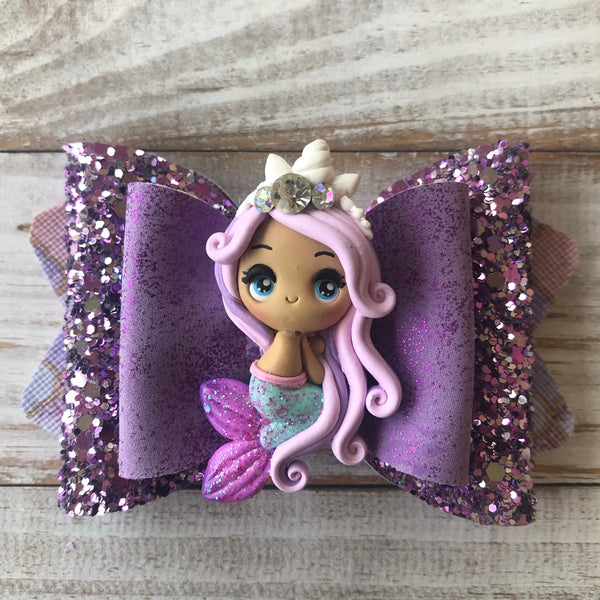 Deluxe Purple Mermaid  Hair Bow