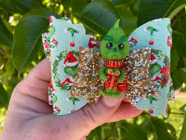 Grinch Hair Bow