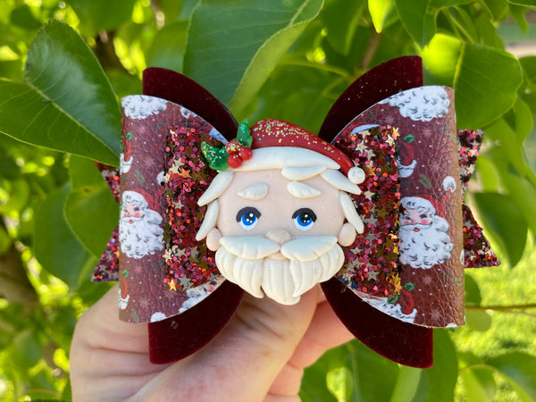 Old Saint Nick hair bow