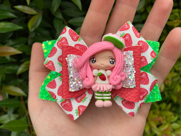 Strawberry shortcake hair bow