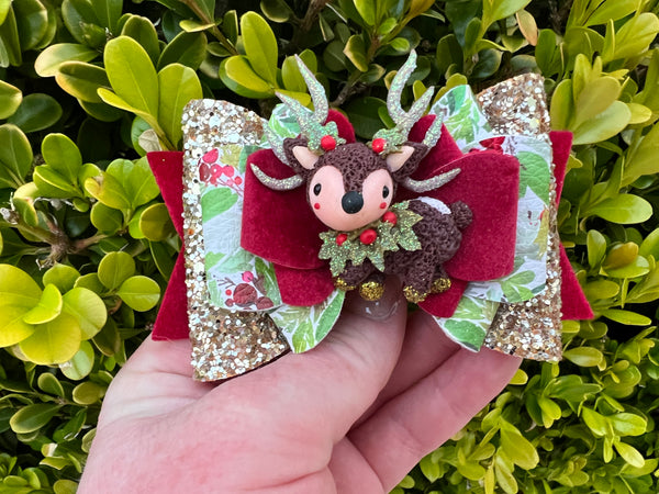 Deluxe velvet reindeer hair bow