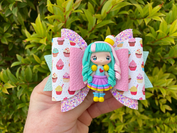 Cup cake darling hair bow