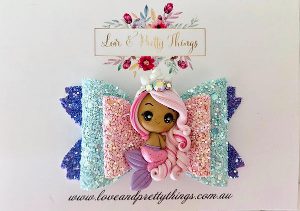Deluxe Diamonte Mermaid Hair Bow