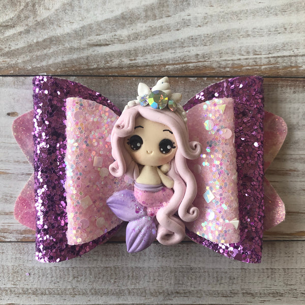 Deluxe Pink Mermaid Hair Bow