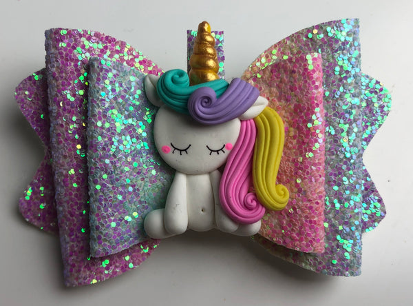 Rainbow Unicorn Hair Bow