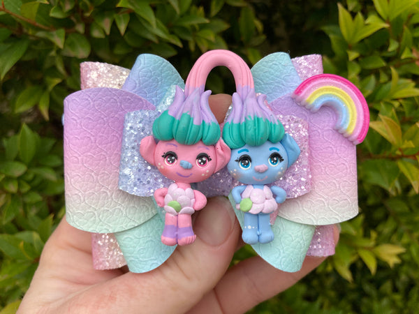 Pastel Troll Hair Bow