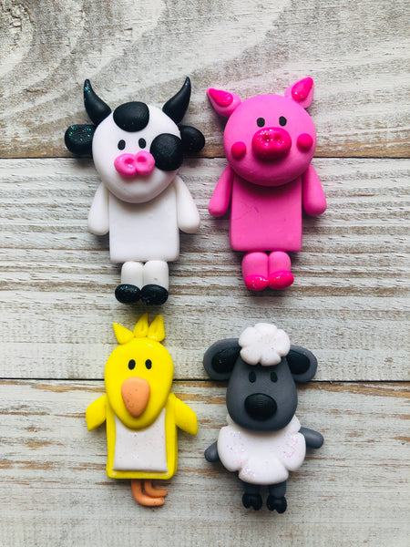 Farm Animal Clay Embellishments