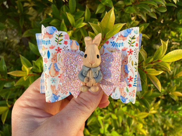 Peter Rabbit grey Hair Bow