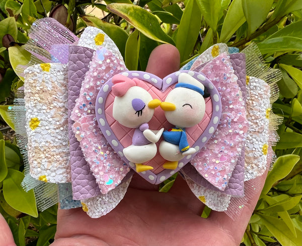 Cameo Ducks hair bow -Tulle