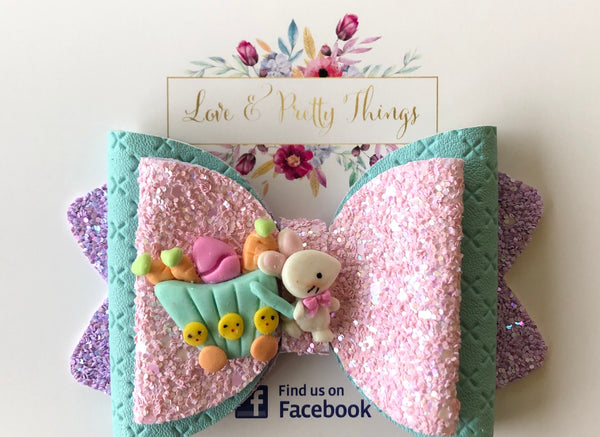 Easter Bow -Rabbit & Barrow