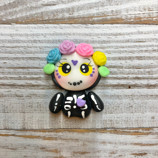 Floral skeleton girl