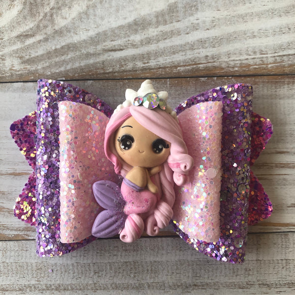 Deluxe Pink Mermaid Hair Bow