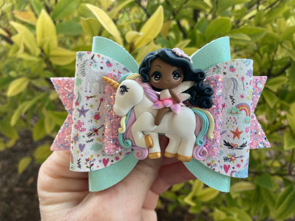 Princess & unicorn Hair Bow
