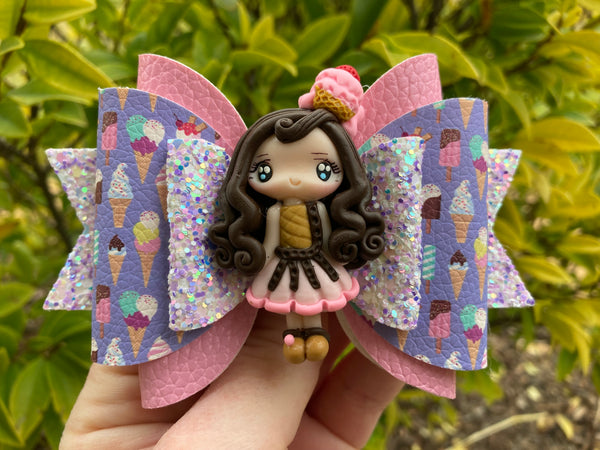 We all scream for ice cream  hair bow