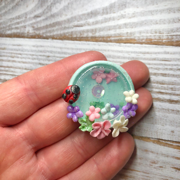 Pastel blue lady beetle shaker