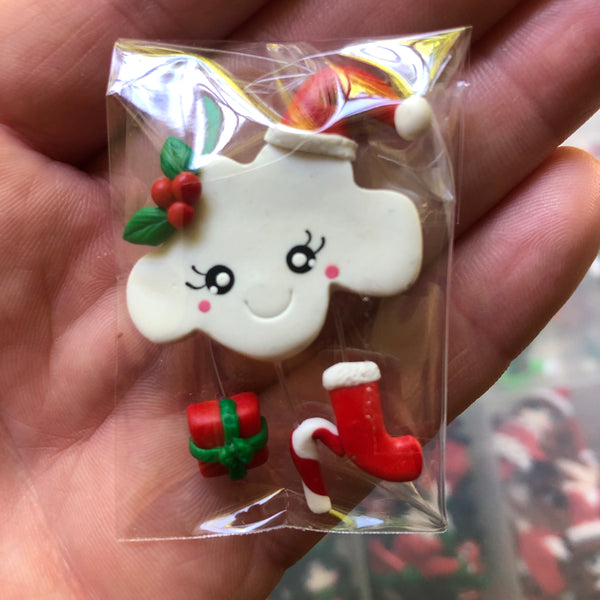 Santa Cloud Mini Clay (3 dangle)