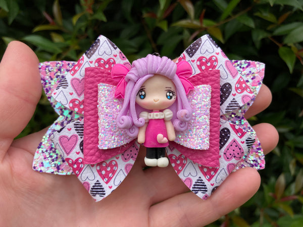 Pretty pink love darling hair bow