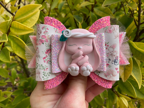 Sweetest Bunny pink hair bow