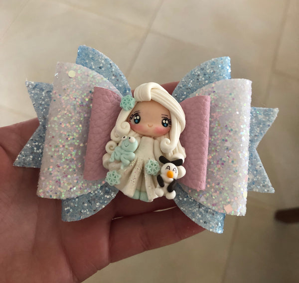 Elsa Snow Princess Hair Bow