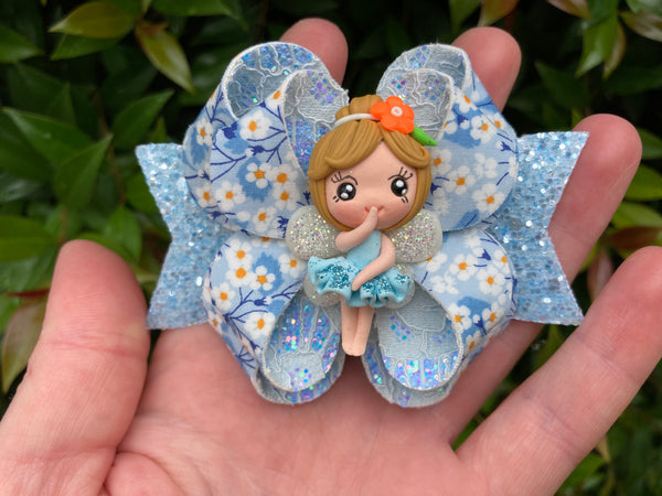 Blue posey fairy Hair Bow