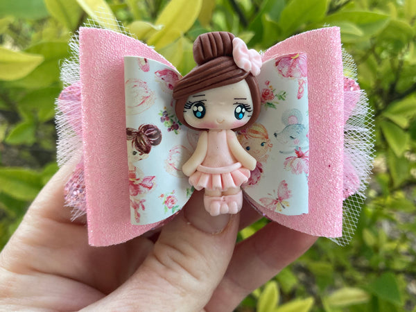 Pink Ballerina tulle hair bow
