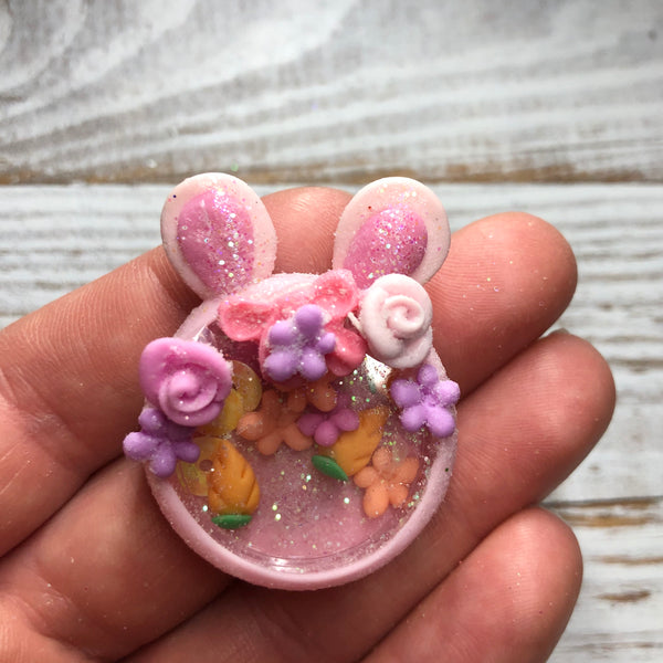Pink bunny shaker clay