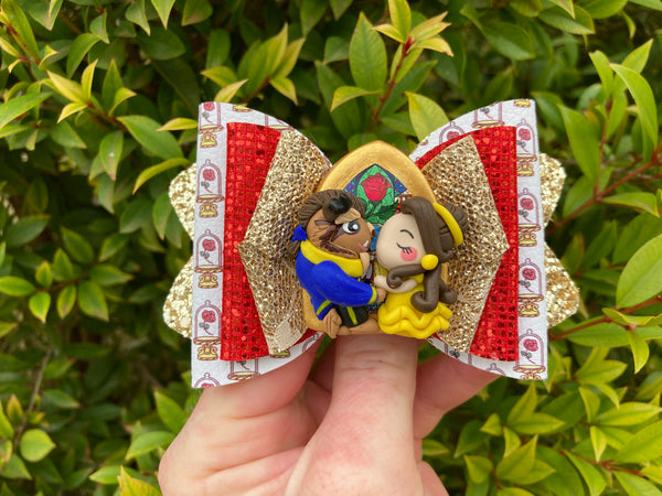 Beauty & the beast cameo Hair Bow