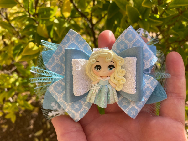 Elsa tulle princess Hair Bow