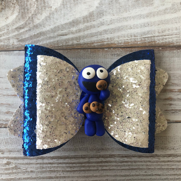 Cookie Monster Hair Bow