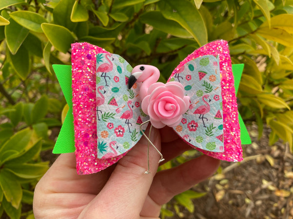 Flamingo Hair Bow