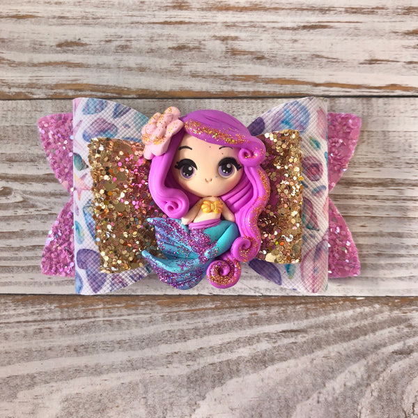 Sea Shell Mermaid Hair Bow