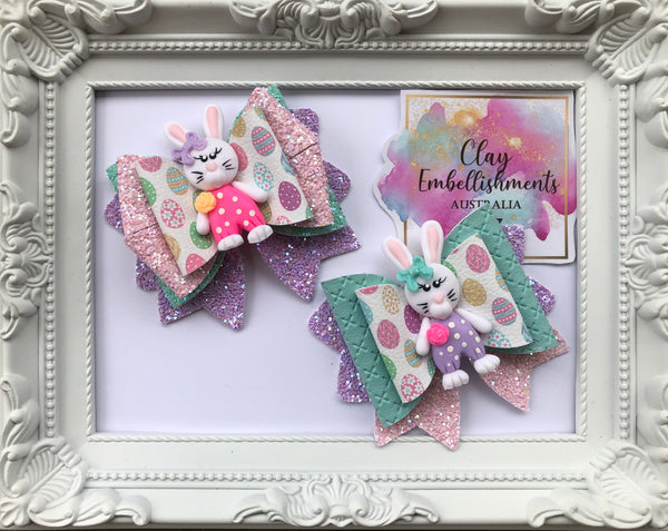 Polka Easter Bunny & Chic Hair Bow